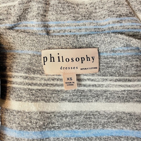 PHILOSOPHY Striped Y2K Tank Midi Stretch Knit 90's Inspired Casual Dress sz XS - Picture 15 of 16